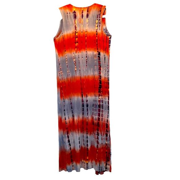 Tie Dyed Terracotta Blue Long Bohemian Vest Duster size Small - Picture 4 of 9